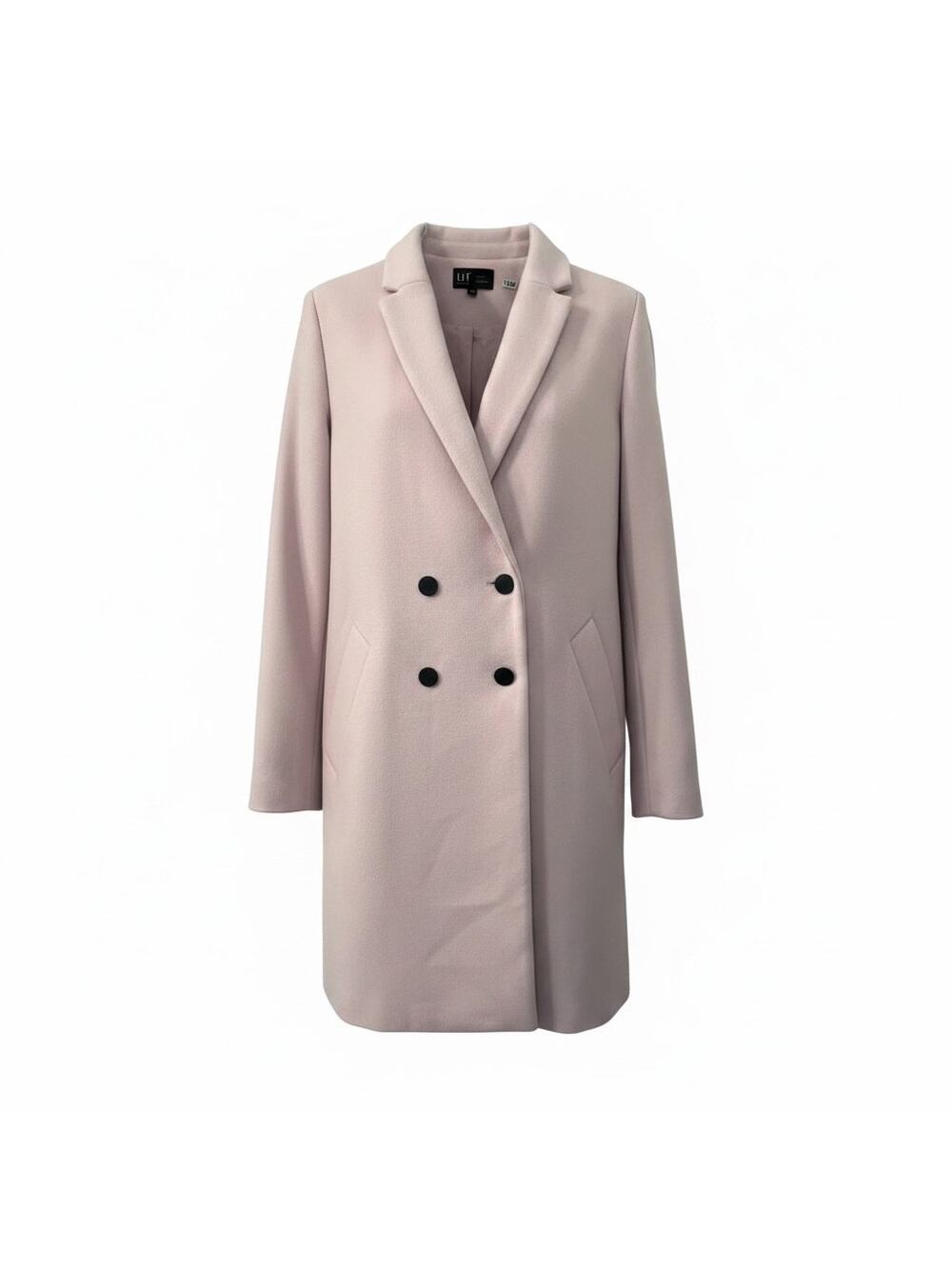 ZARA trf xxl women plus blush double breasted luxe wool long coat